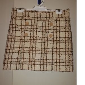 Bracewell  Plaid lined wool mini skirt